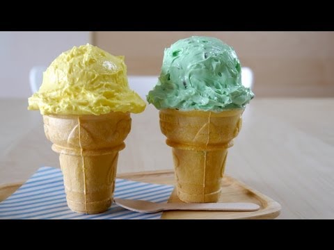 Trick Recipes: Ice Cream Cupcakes なんちゃってアイスクリーム レモンアイス チョコミントアイス