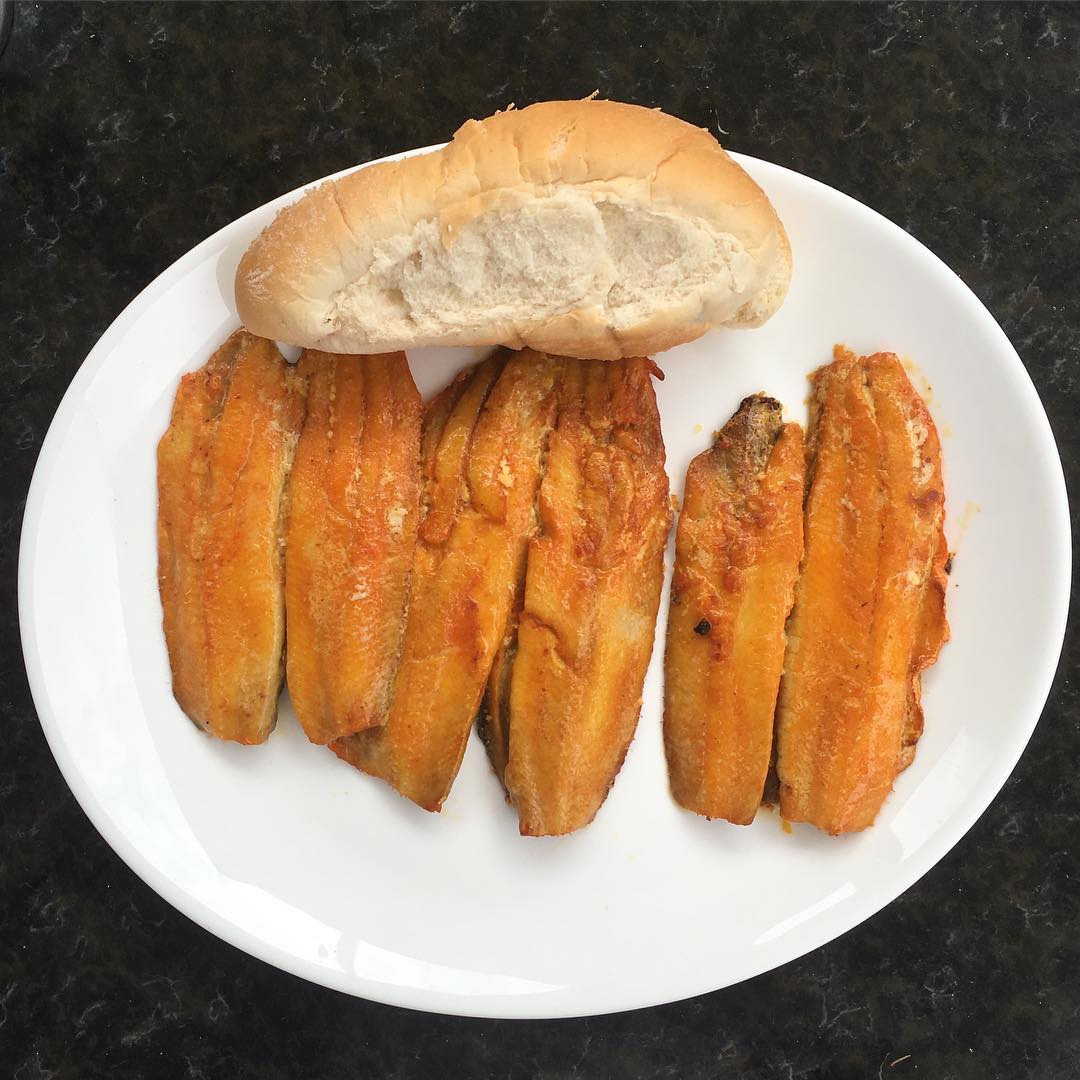 Smoked kippers with bread butter on the side